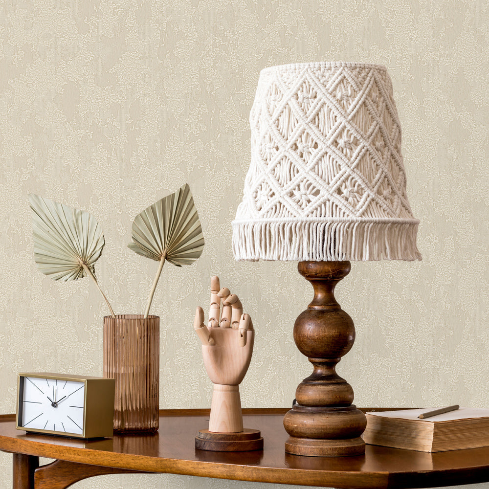 Tapeta strukturalna w kolorze beżowym - duża rolka DANTE 1402-4 / 1,06m x 10m