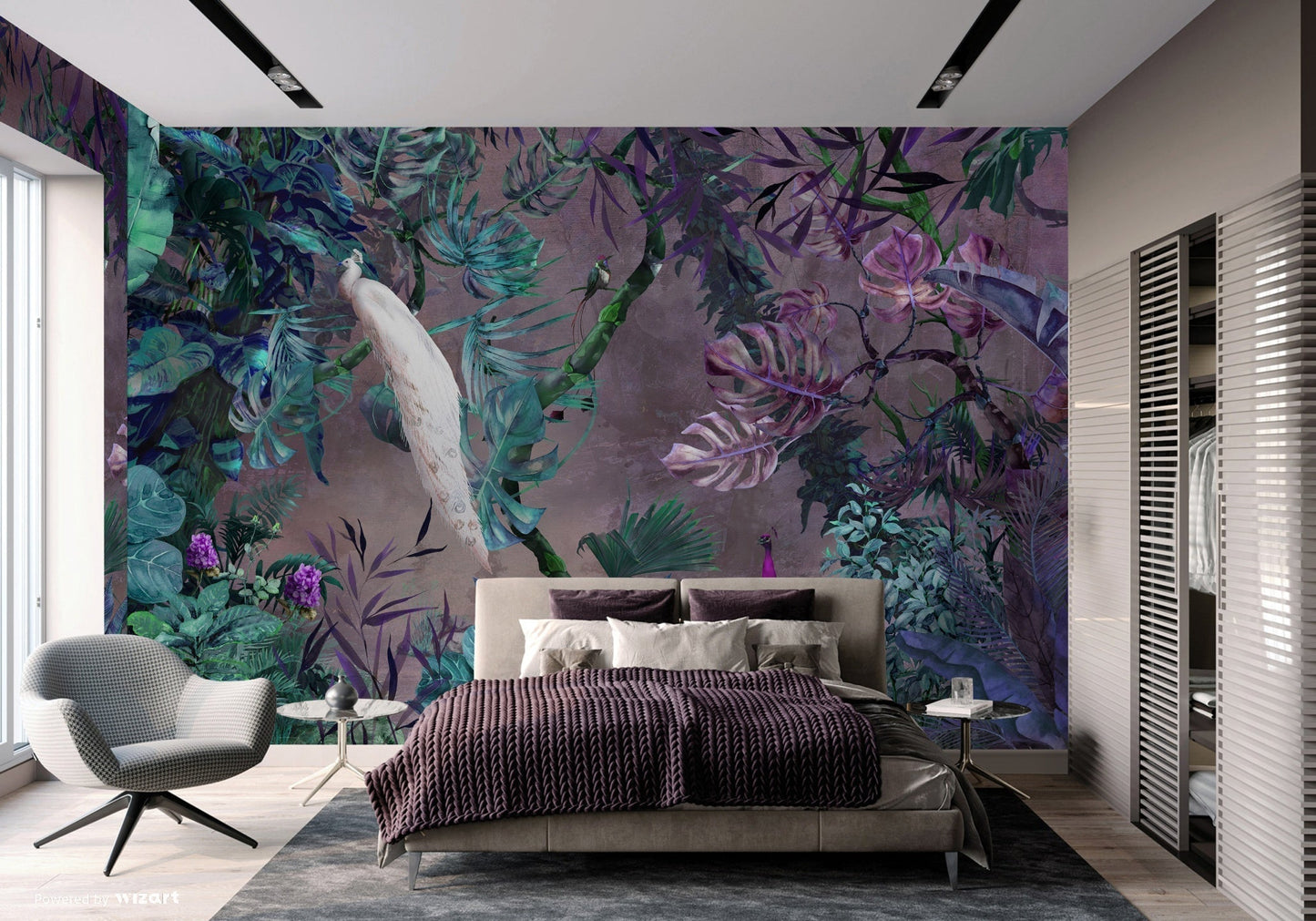 Fototapeta BIAŁY PAW - fioletowy