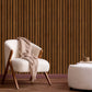 Brown grooved MDF wall panel, wood effect - APM201