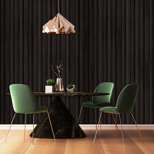 MDF wall panel, grooved, dark gray - APM203