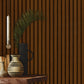 Brown grooved MDF wall panel, wood effect - APM300