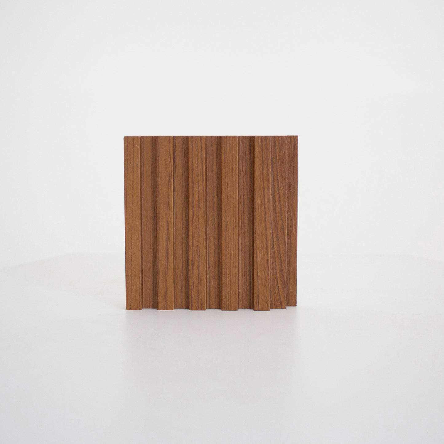 Brown grooved MDF wall panel, wood effect - APM501