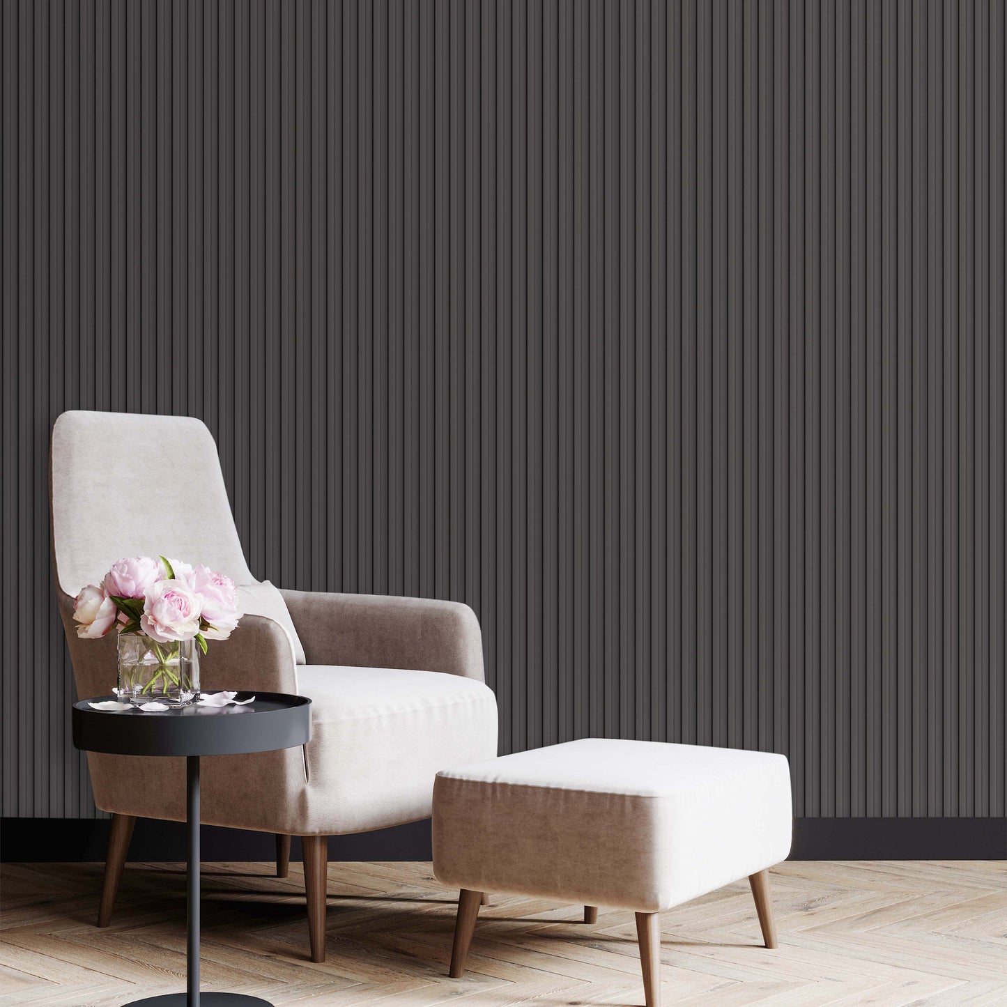 Panel ścienny MDF ryflowany w kolorze szarym - APM504 ST