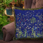 Decorative pillow with a plant motif