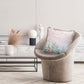 Decorative pillow with a plant motif