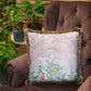 Decorative pillow with a plant motif