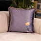 Herringbone decorative pillow with teddy bear motif