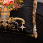 Decorative pillow with a flower motif