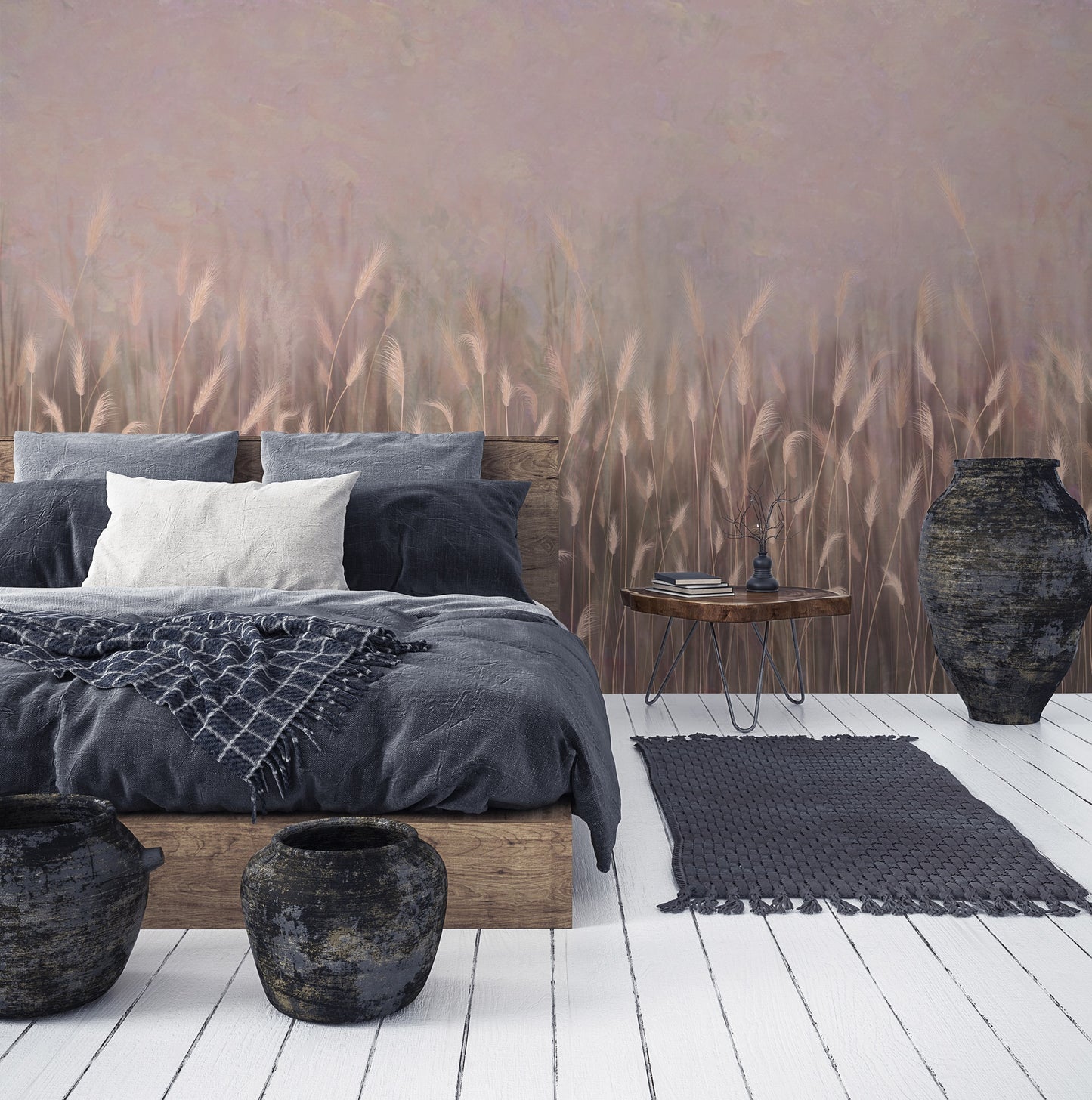 Tapeta na wymiar -  pole pszenicy (różowy)