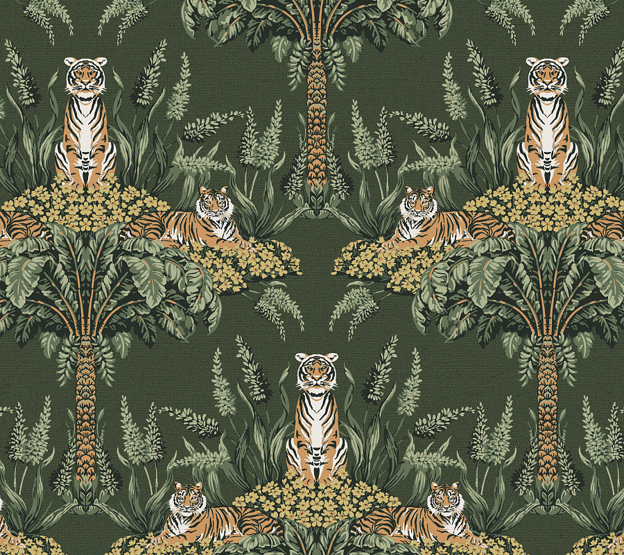 Tapeta w tygrysy w stylu art-deco "Malayan Tiger"