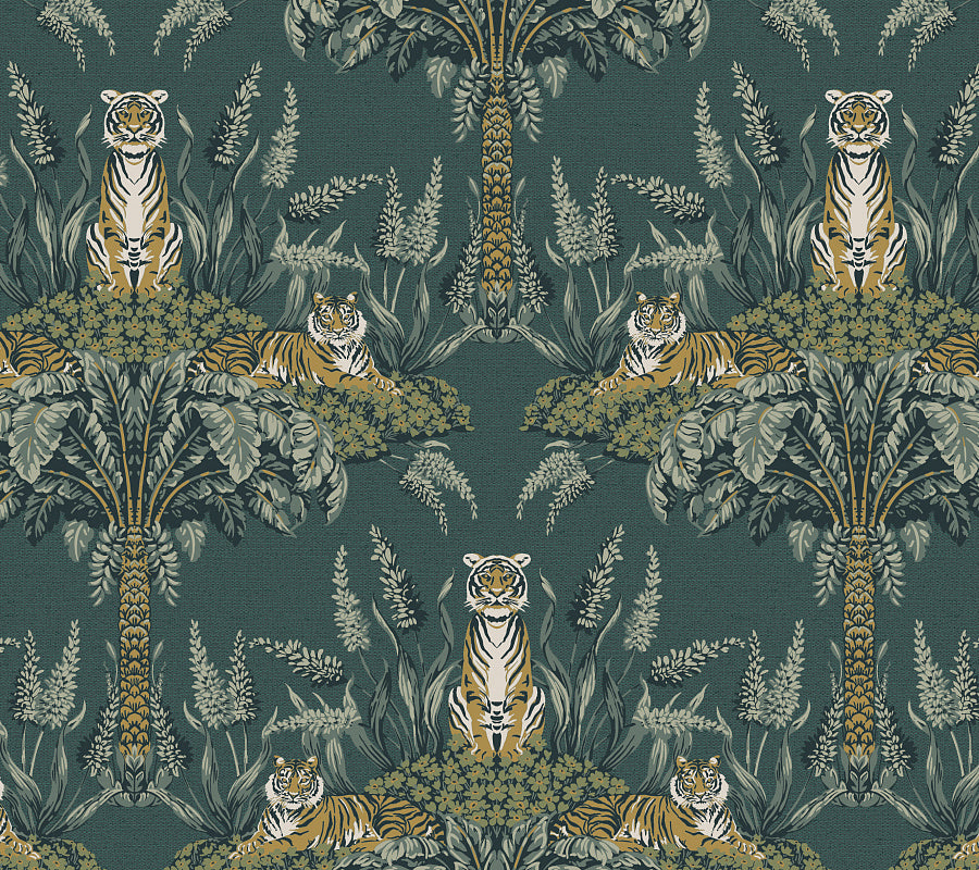 Tapeta w tygrysy w stylu art-deco "Malayan Tiger"