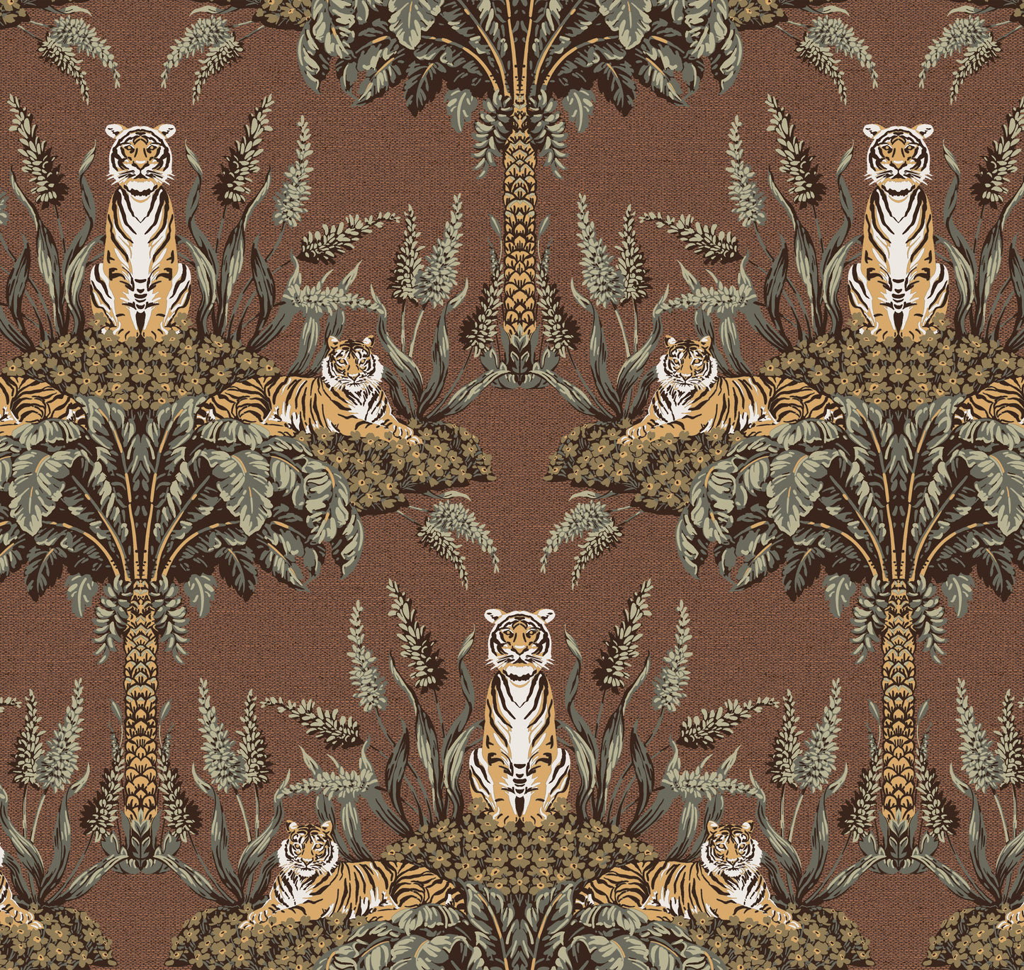 Tapeta w tygrysy w stylu art-deco "Malayan Tiger"