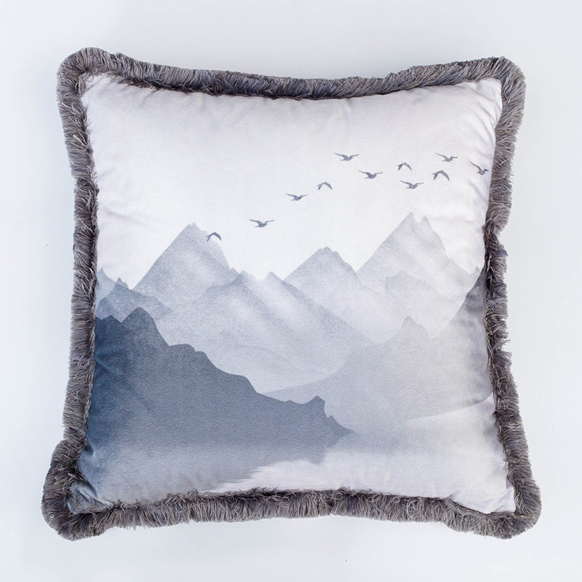 Decorative velvet pillow with print EY114