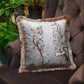 Decorative velvet pillow with print