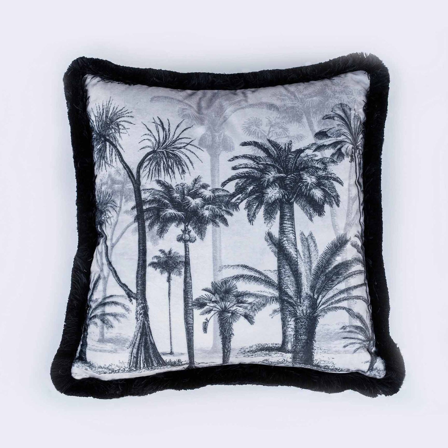 Decorative velvet pillow with palm print EY101