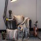 Decorative velvet pillow with print